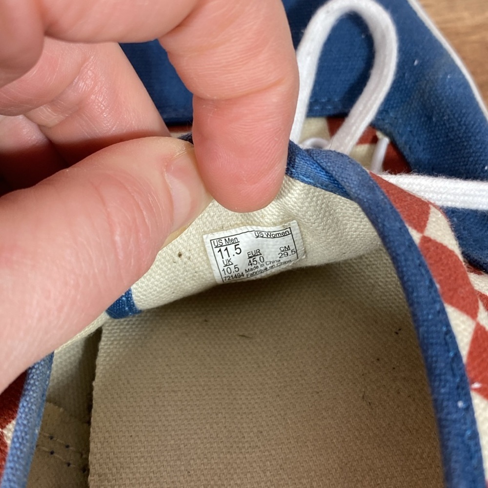 Vans Blue and Red Checkered Sneakers - Picture 12 of 13